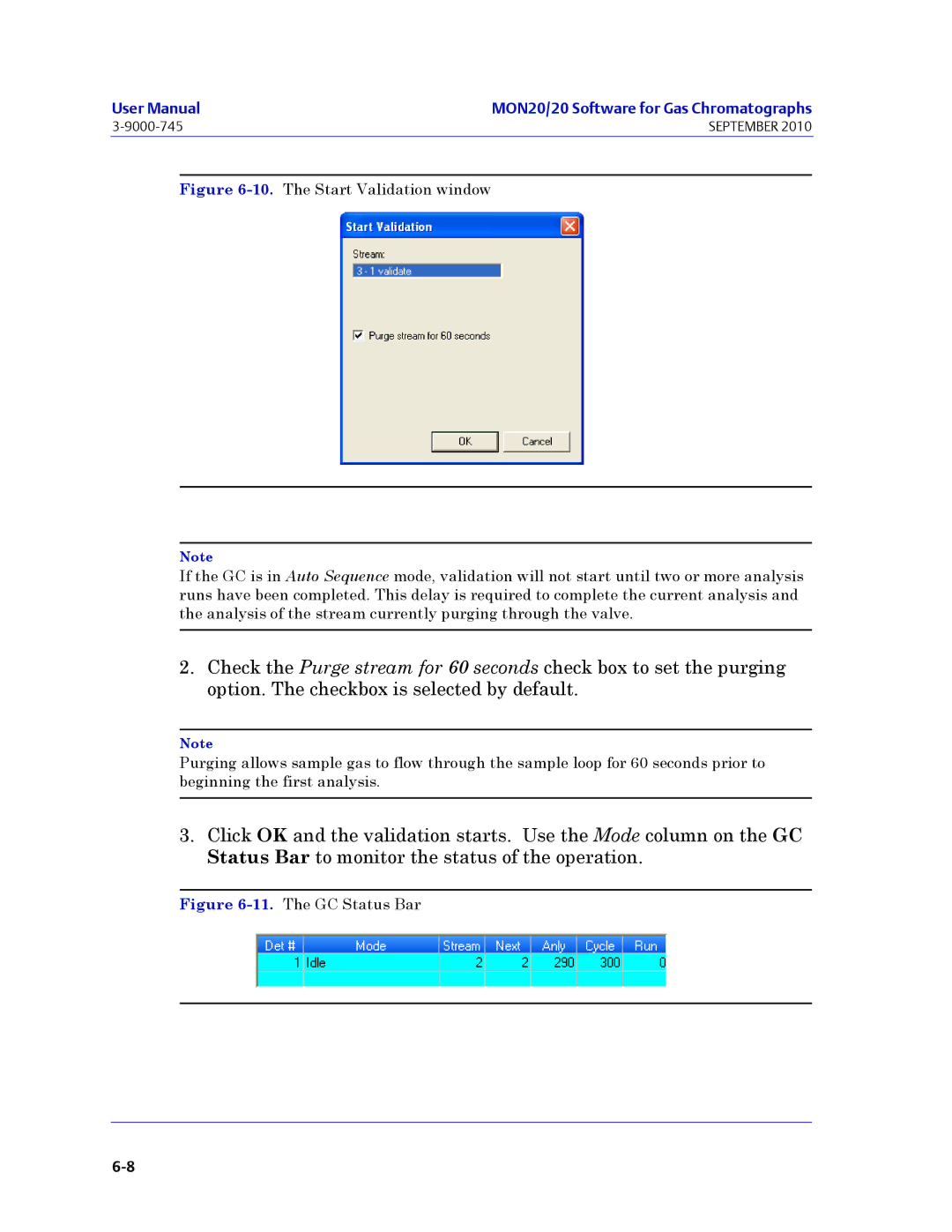 Emerson Process Management 3-9000-745 manual The Start Validation window 