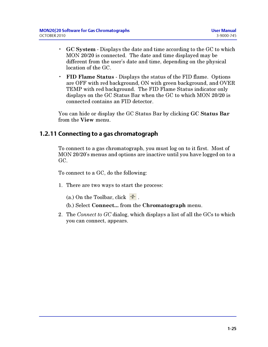 Emerson Process Management 3-9000-745 manual Connecting to a gas chromatograph 