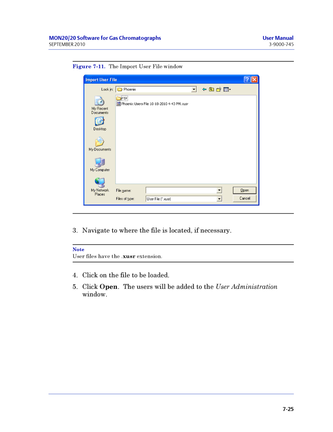 Emerson Process Management 3-9000-745 manual Navigate to where the file is located, if necessary 