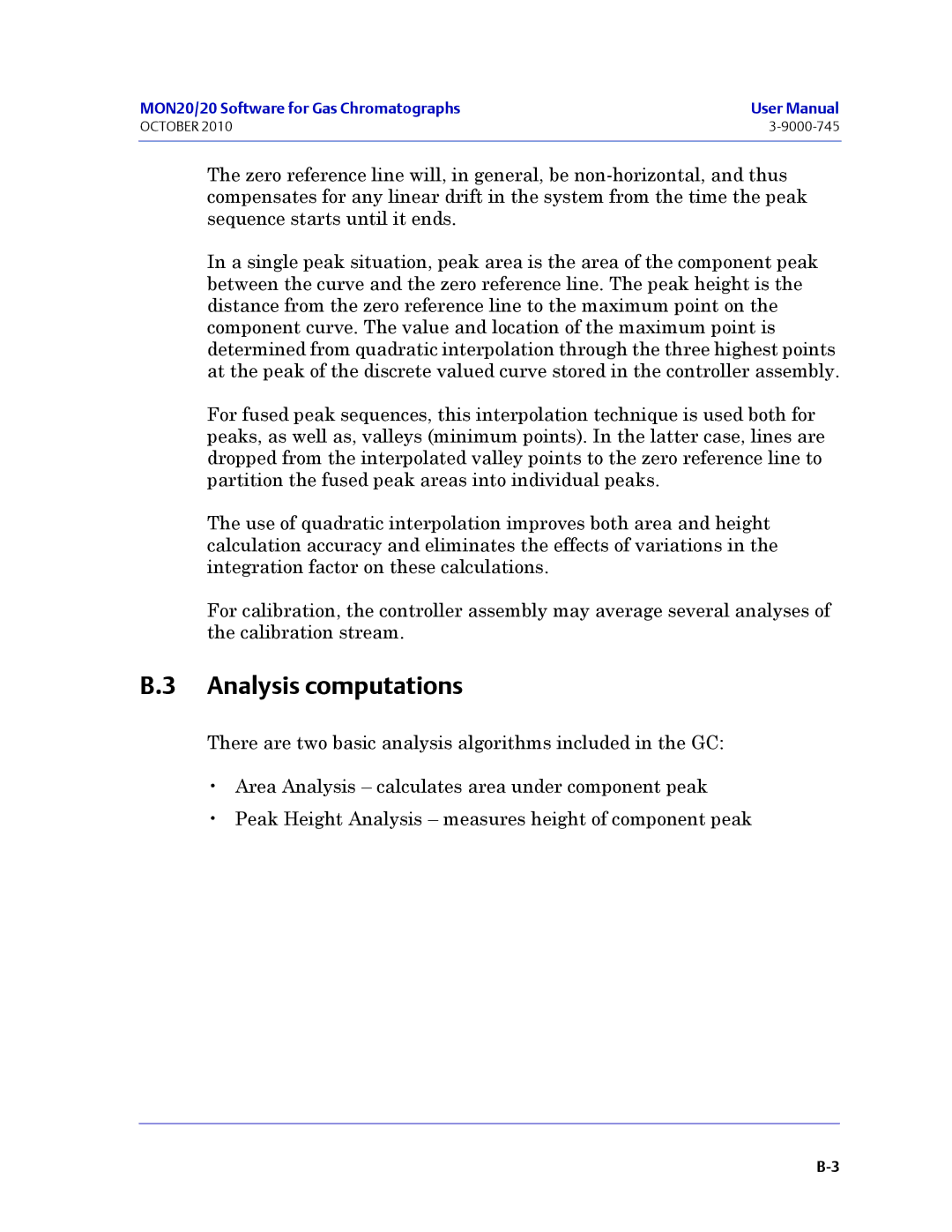 Emerson Process Management 3-9000-745 manual Analysis computations 