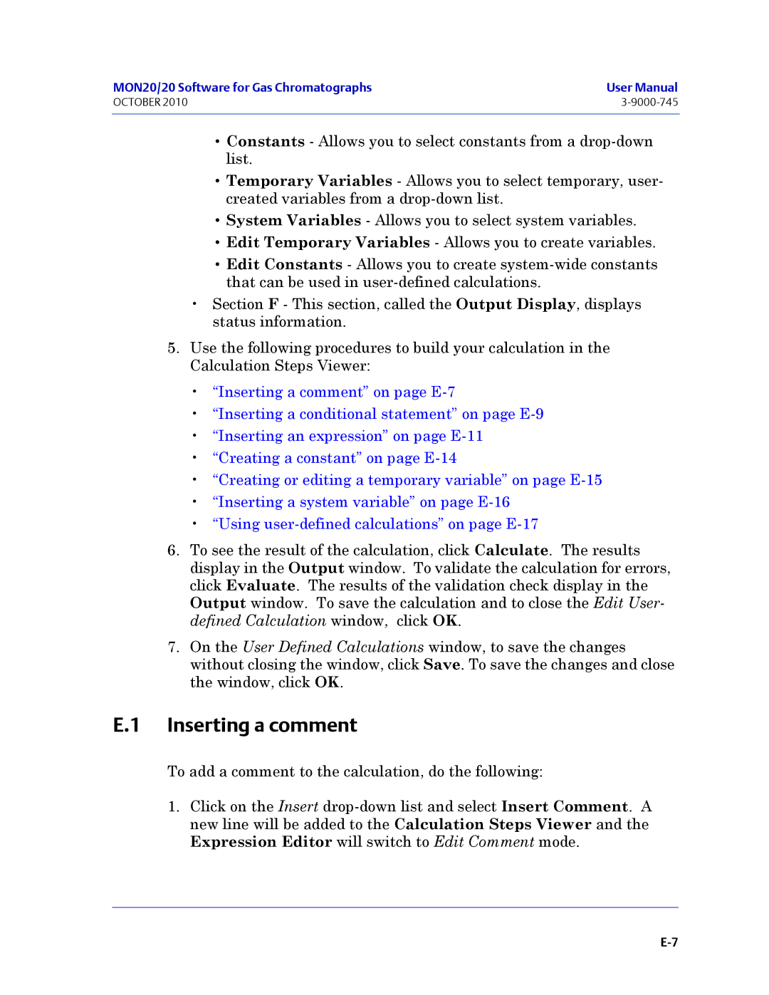 Emerson Process Management 3-9000-745 manual Inserting a comment 