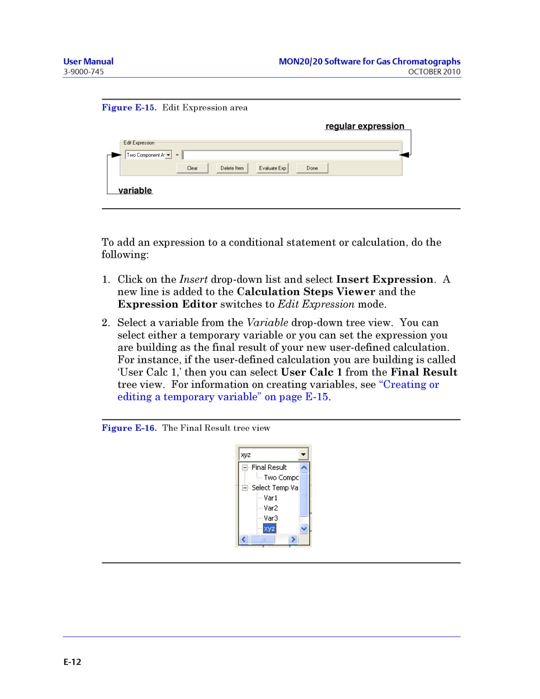 Emerson Process Management 3-9000-745 manual Figure E-15.Edit Expression area 