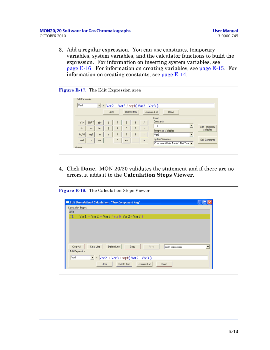 Emerson Process Management 3-9000-745 manual Figure E-17.The Edit Expression area 