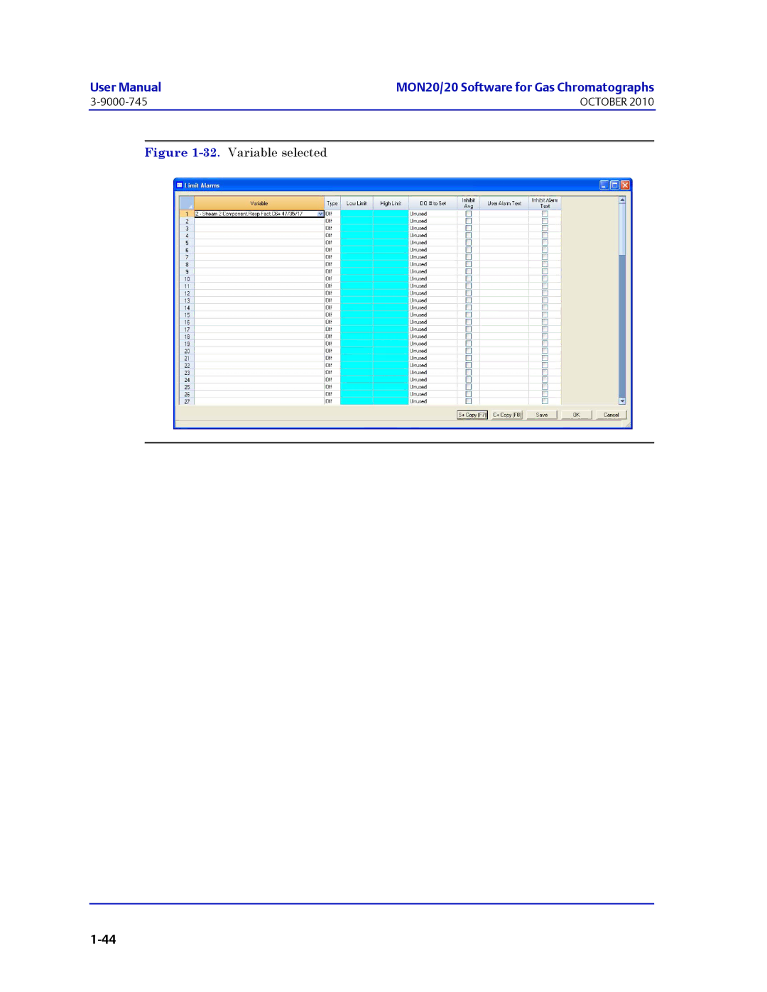 Emerson Process Management 3-9000-745 manual Variable selected 