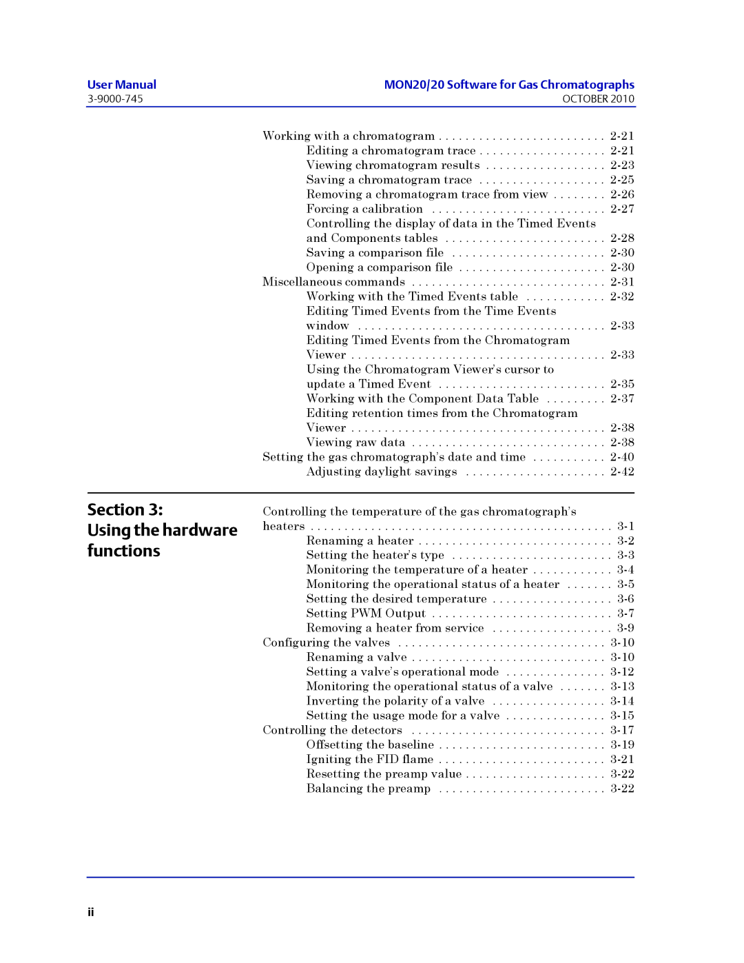 Emerson Process Management 3-9000-745 manual Using the hardware functions 