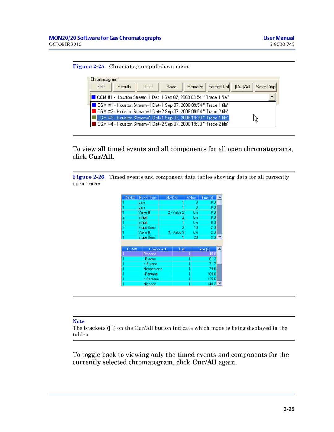 Emerson Process Management 3-9000-745 manual Chromatogram pull-down menu 