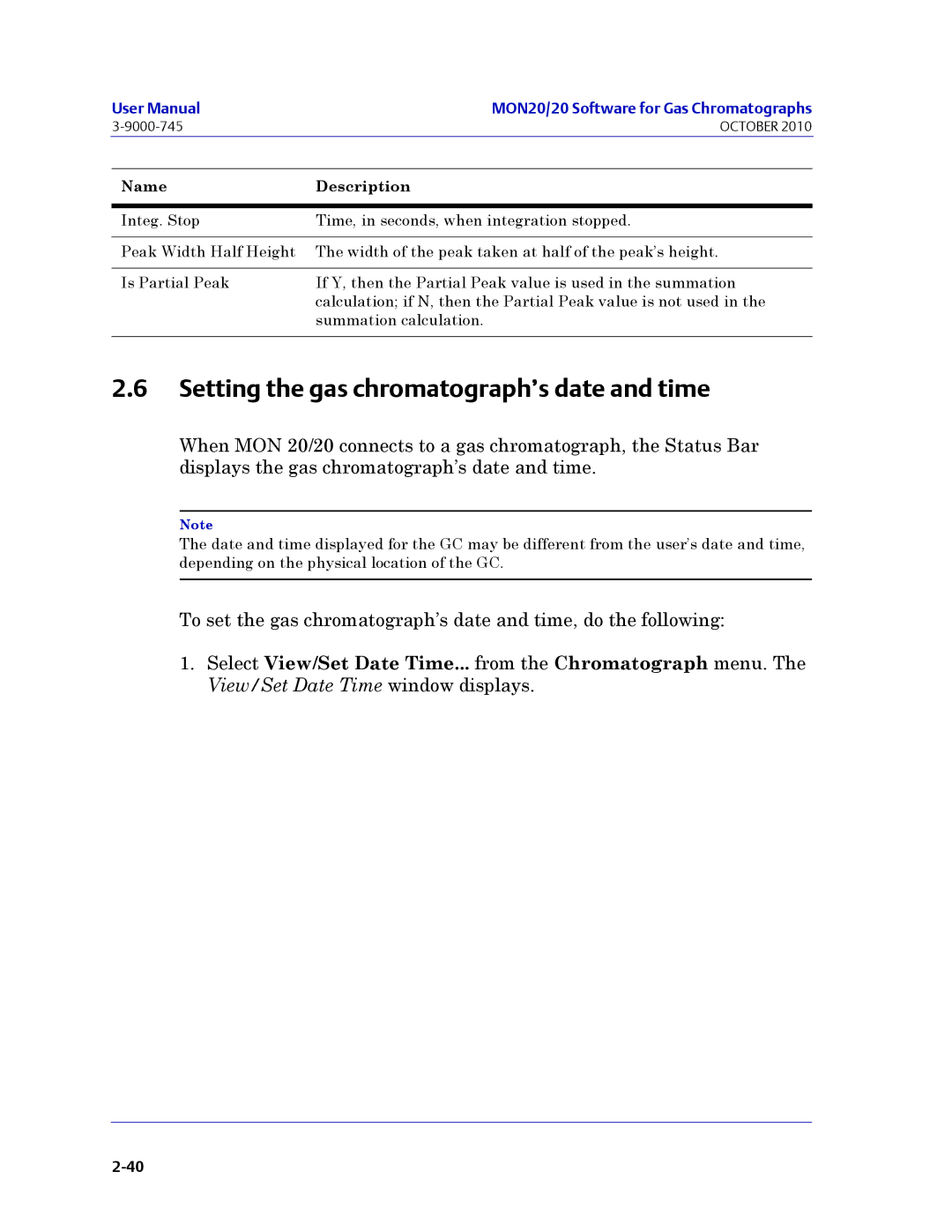 Emerson Process Management 3-9000-745 manual Setting the gas chromatograph’s date and time 