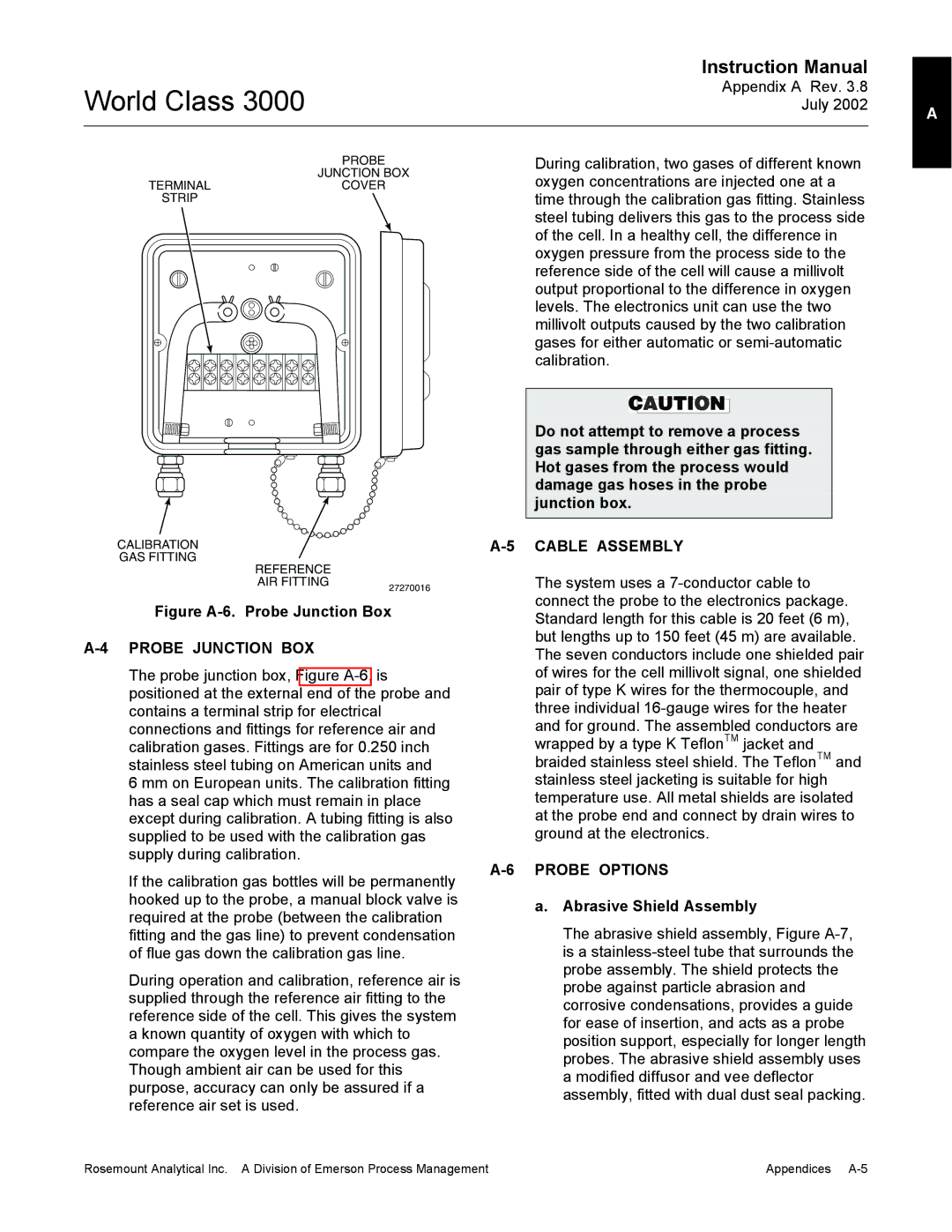 Emerson Process Management 3000 Probe Junction BOX, Cable Assembly, Probe Options, Abrasive Shield Assembly 