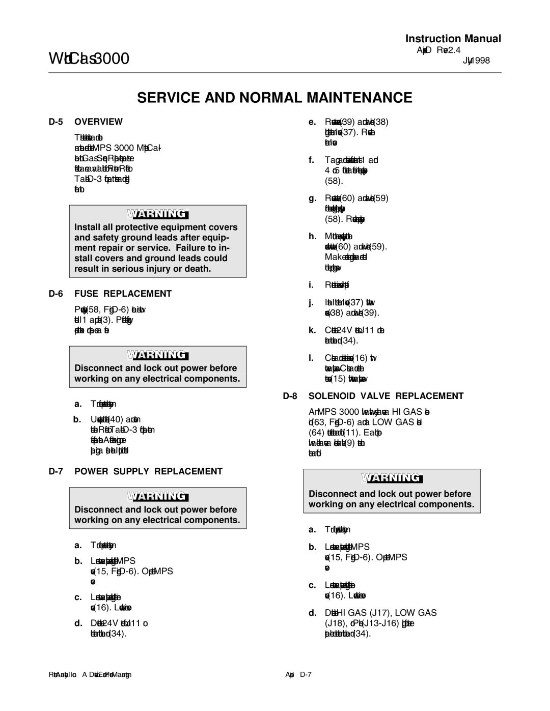 Emerson Process Management 3000 instruction manual Solenoid Valve Replacement 