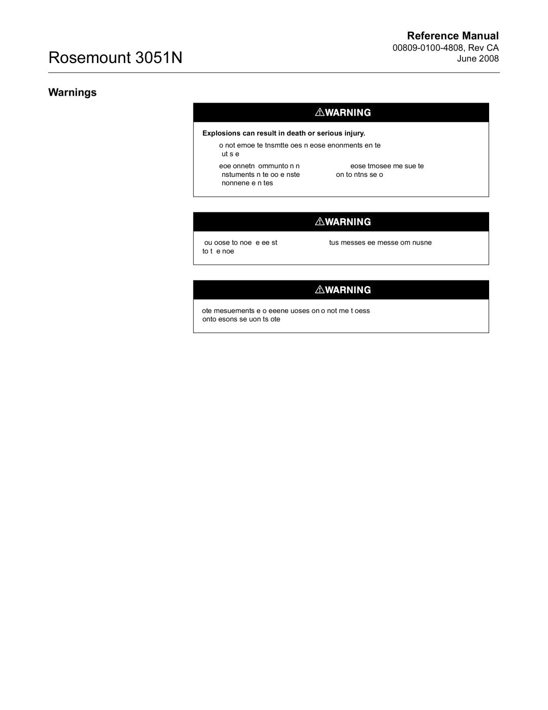 Emerson Process Management manual Rosemount 3051N 