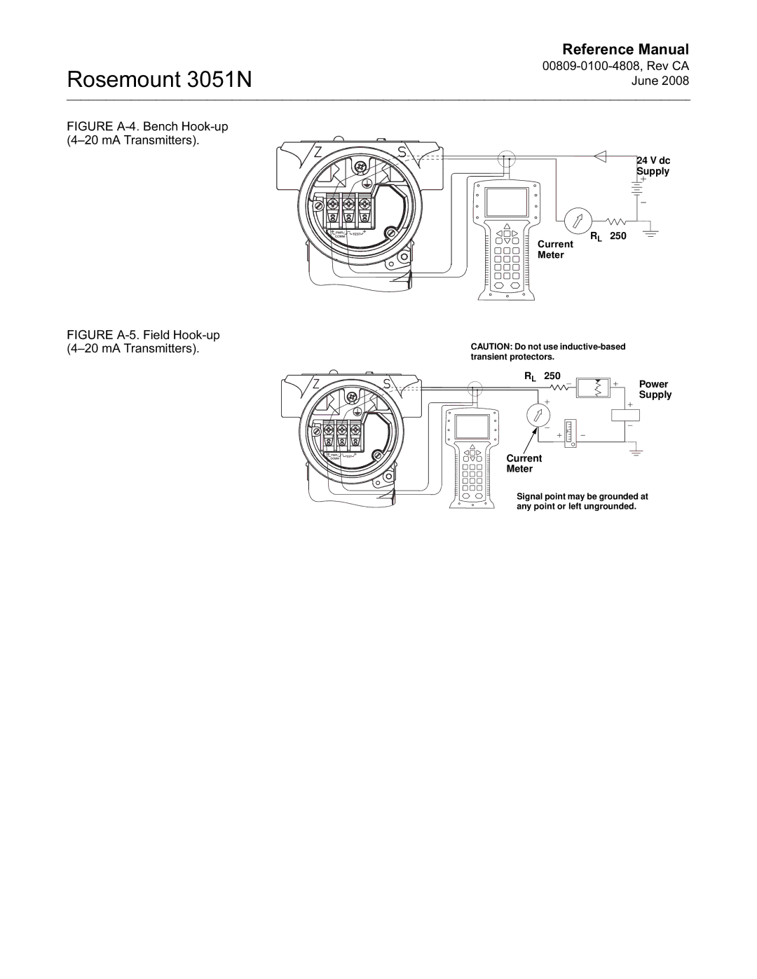 Emerson Process Management 3051N manual Figure A-4. Bench Hook-up MA Transmitters 