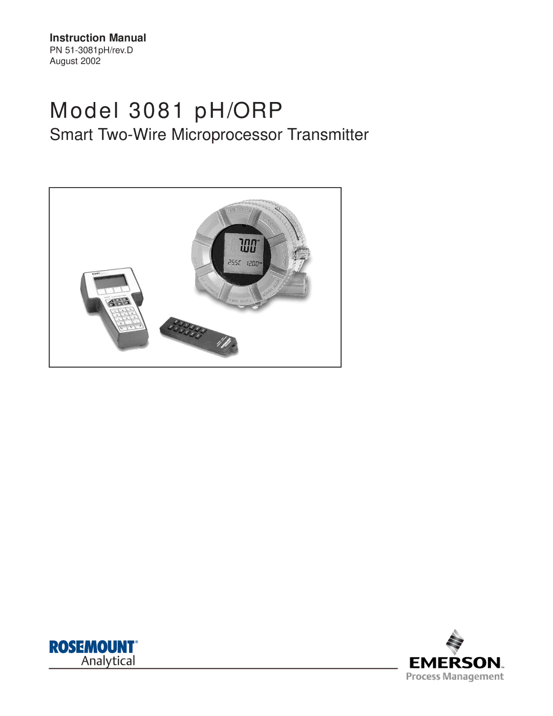 Emerson Process Management instruction manual Model 3081 pH/ORP 