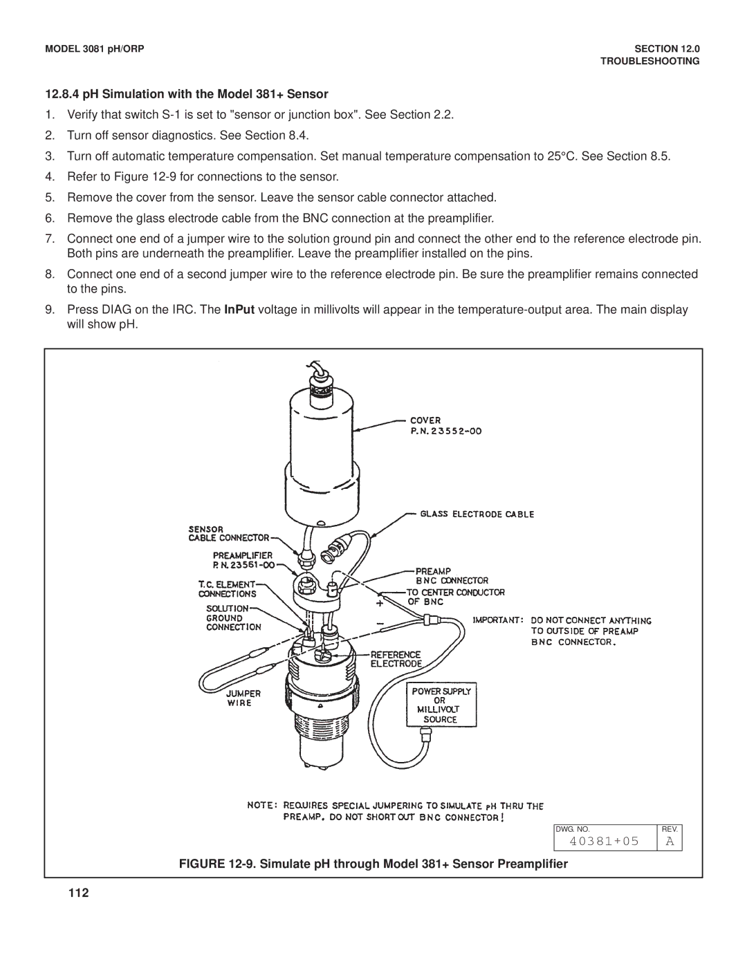 Emerson Process Management 3081 pH/ORP instruction manual PH Simulation with the Model 381+ Sensor 