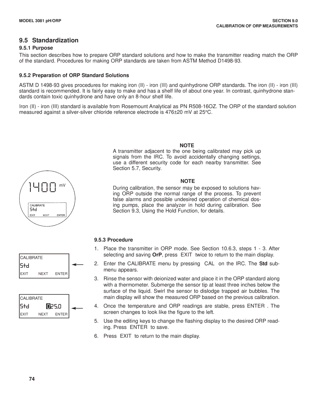 Emerson Process Management 3081 pH/ORP instruction manual Std, Preparation of ORP Standard Solutions 