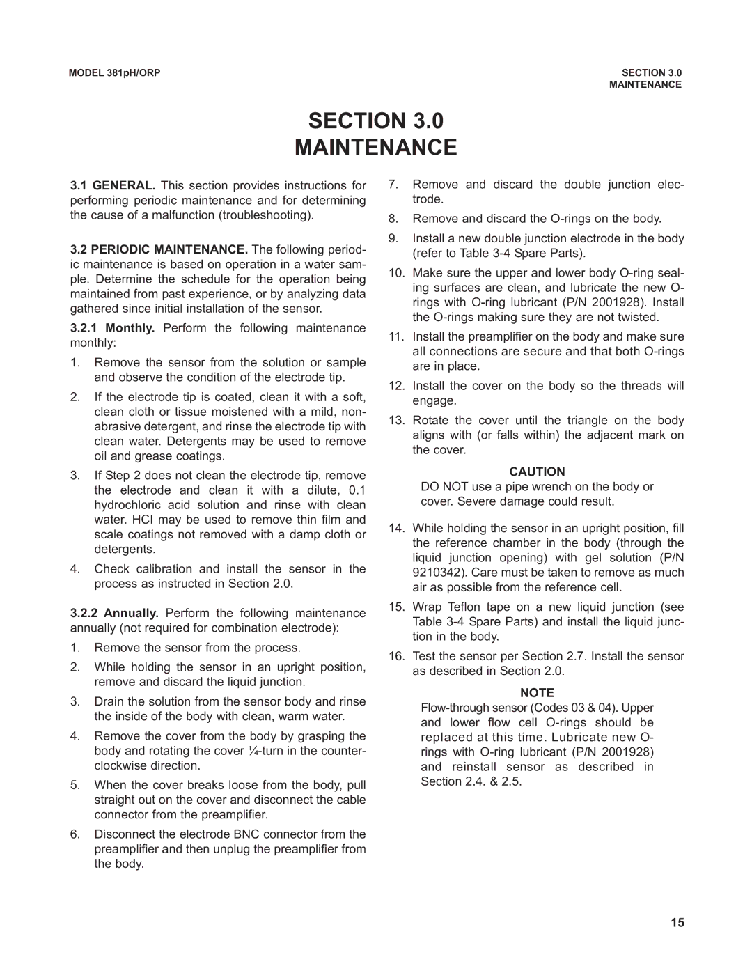 Emerson Process Management 381 instruction manual Section Maintenance 