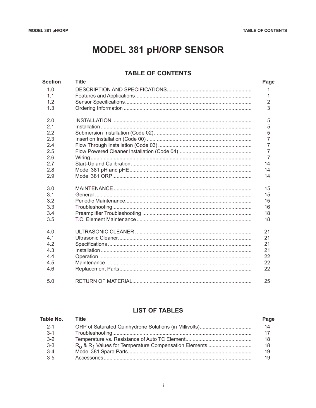 Emerson Process Management instruction manual Model 381 pH/ORP Sensor 