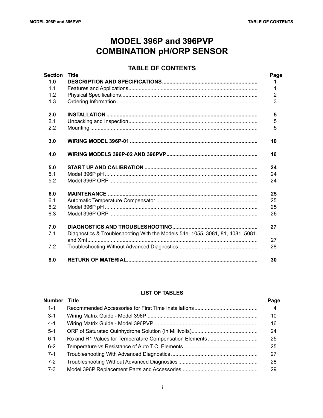 Emerson Process Management instruction manual Model 396P and 396PVP Combination pH/ORP Sensor 