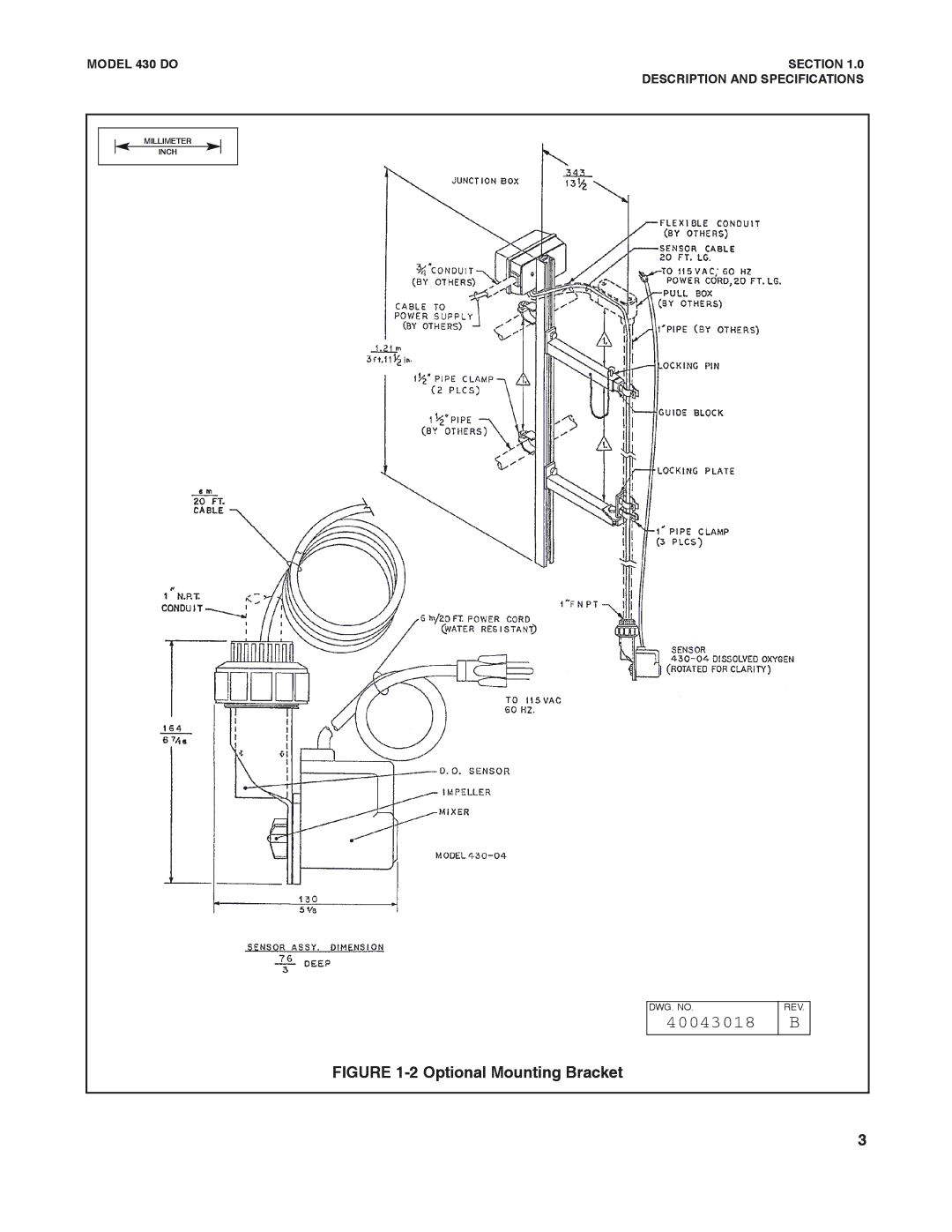 Emerson Process Management 430 DO instruction manual 40043018, Optional Mounting Bracket 