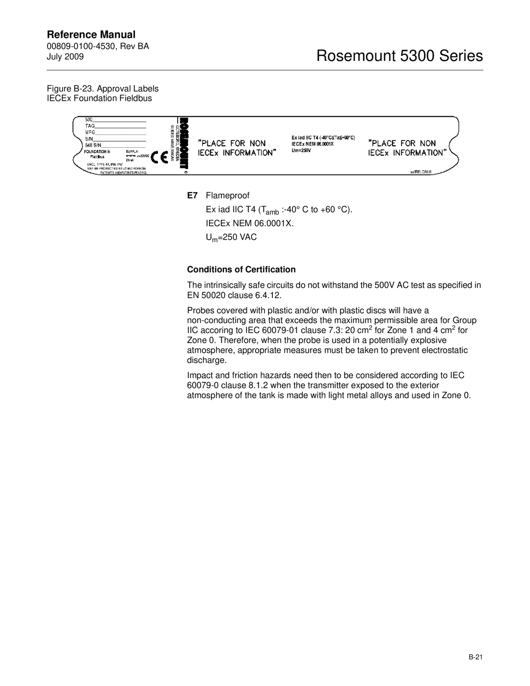 Emerson Process Management manual Rosemount 5300 Series 