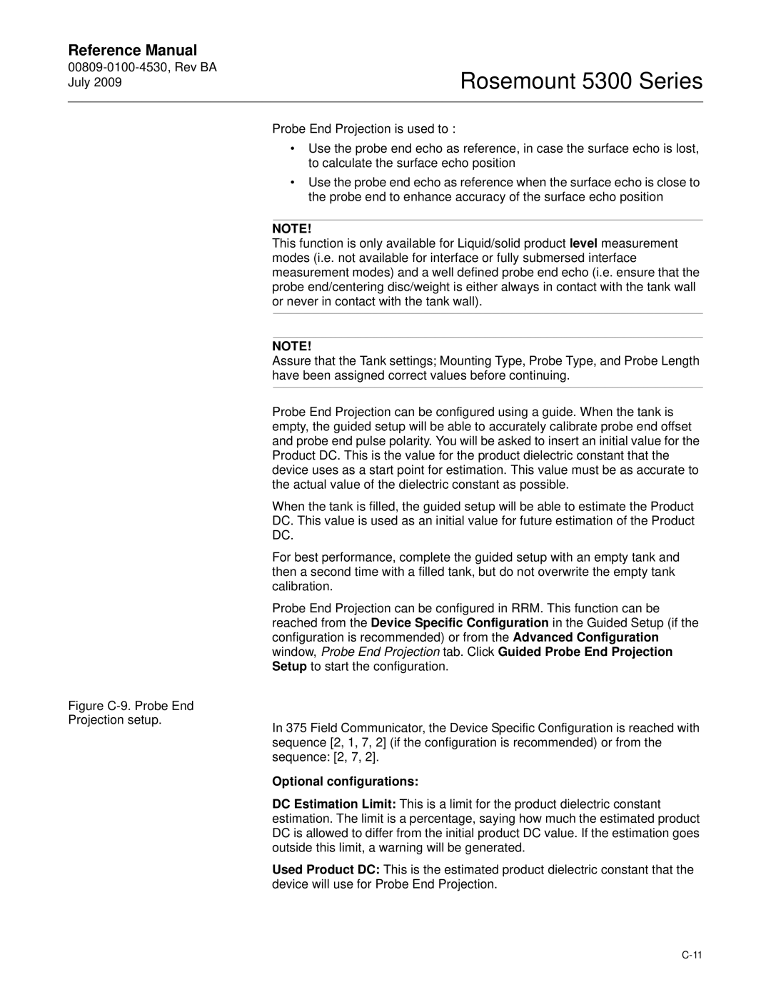 Emerson Process Management 5300 manual Optional configurations 