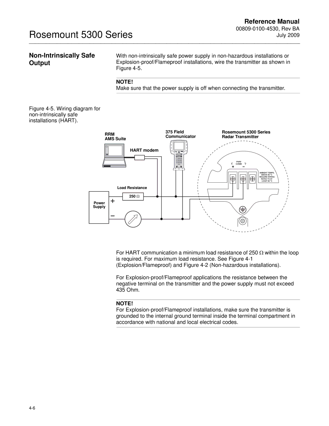 Emerson Process Management 5300 Non-Intrinsically Safe Output, Field, Communicator Radar Transmitter AMS Suite Hart modem 