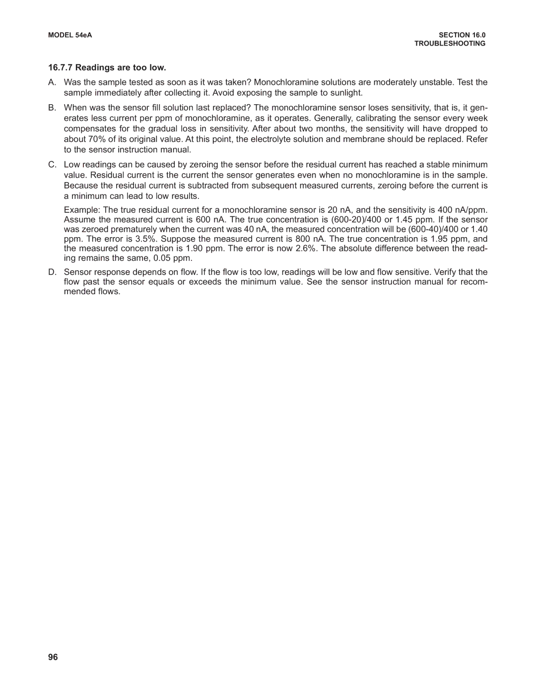 Emerson Process Management 53eA instruction manual Readings are too low 