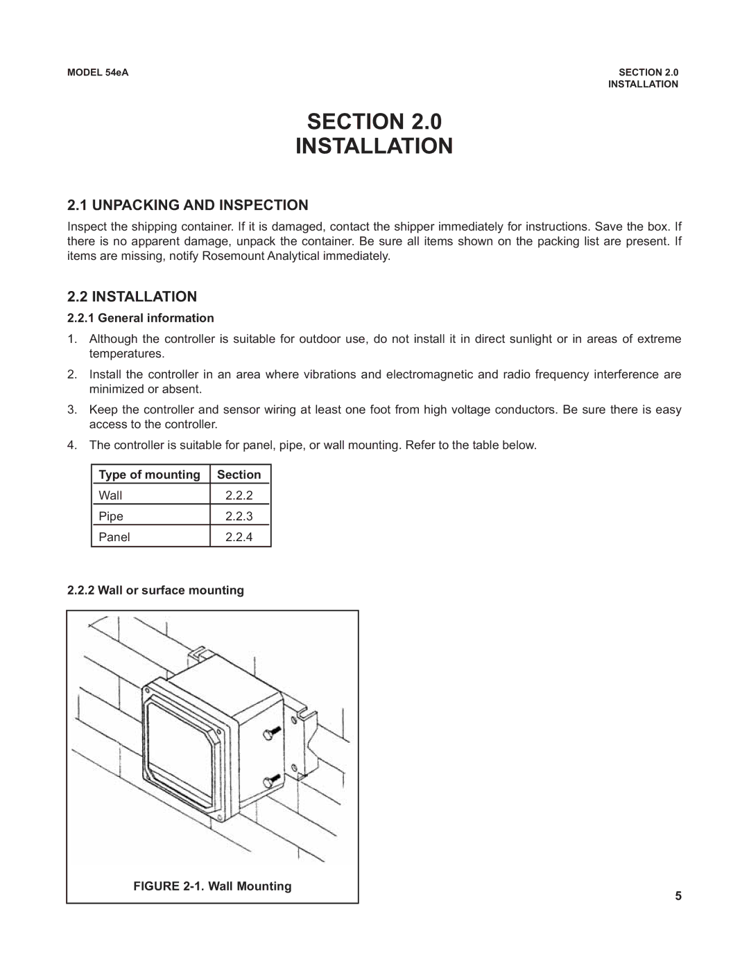 Emerson Process Management 53eA instruction manual Section Installation, Unpacking and Inspection 