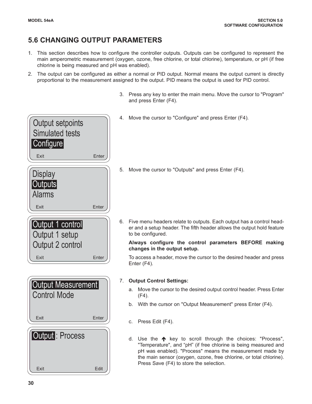 Emerson Process Management 53eA instruction manual Outputs, Output 1 control, Output Measurement 