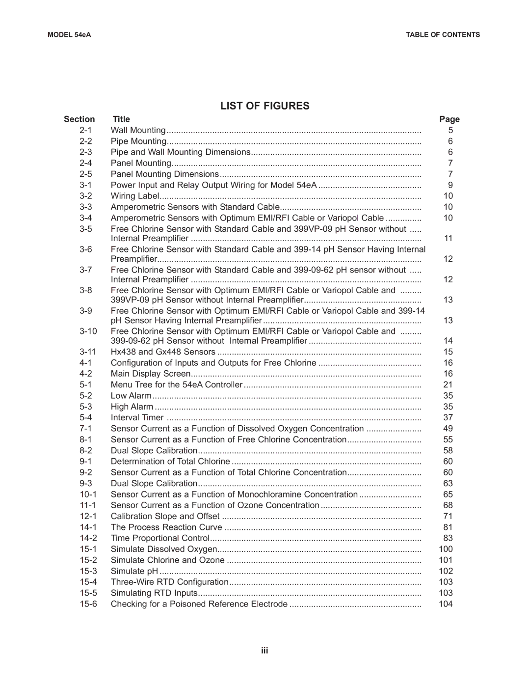 Emerson Process Management 53eA instruction manual List of Figures, Section Title, Iii 