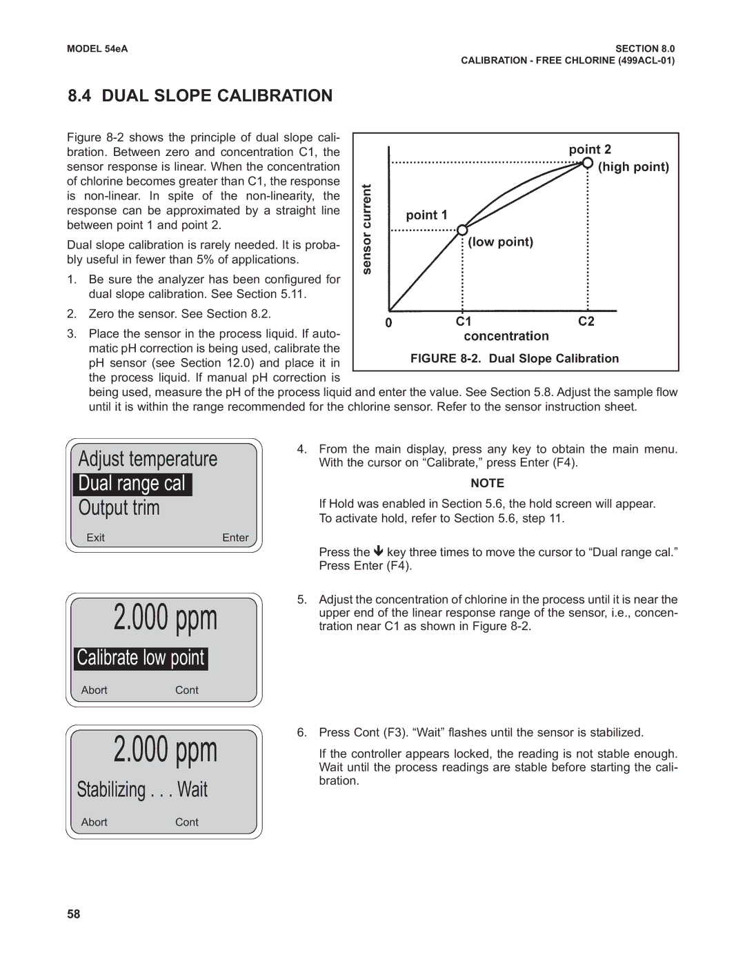 Emerson Process Management 53eA instruction manual Dual range cal, Output trim, Calibrate low point, Dual Slope Calibration 