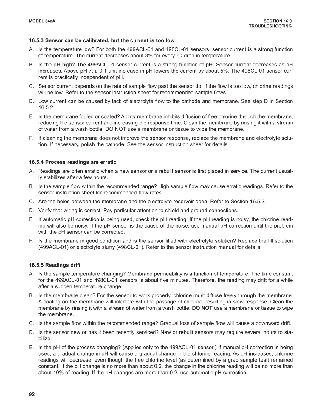 Emerson Process Management 53eA instruction manual Sensor can be calibrated, but the current is too low 