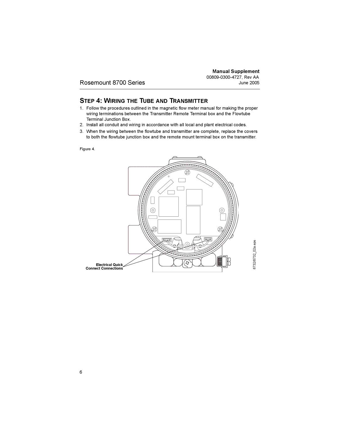 Emerson Process Management 8700 manual Wiring the Tube and Transmitter 