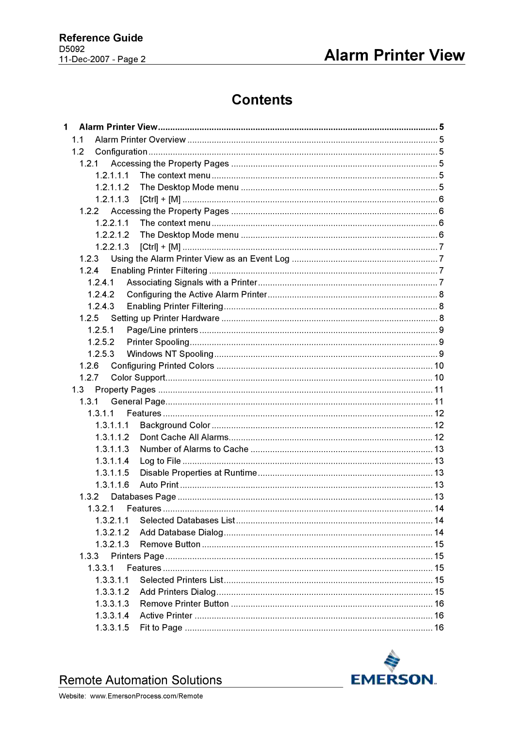 Emerson Process Management D5092 manual Contents 