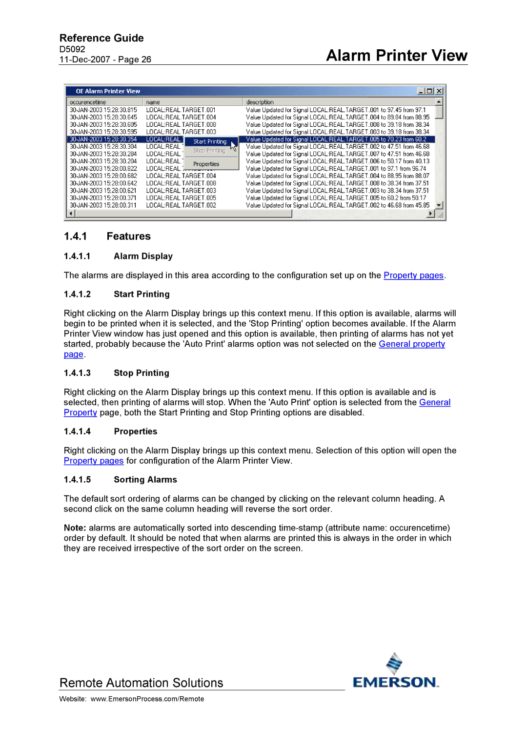 Emerson Process Management D5092 manual Features 