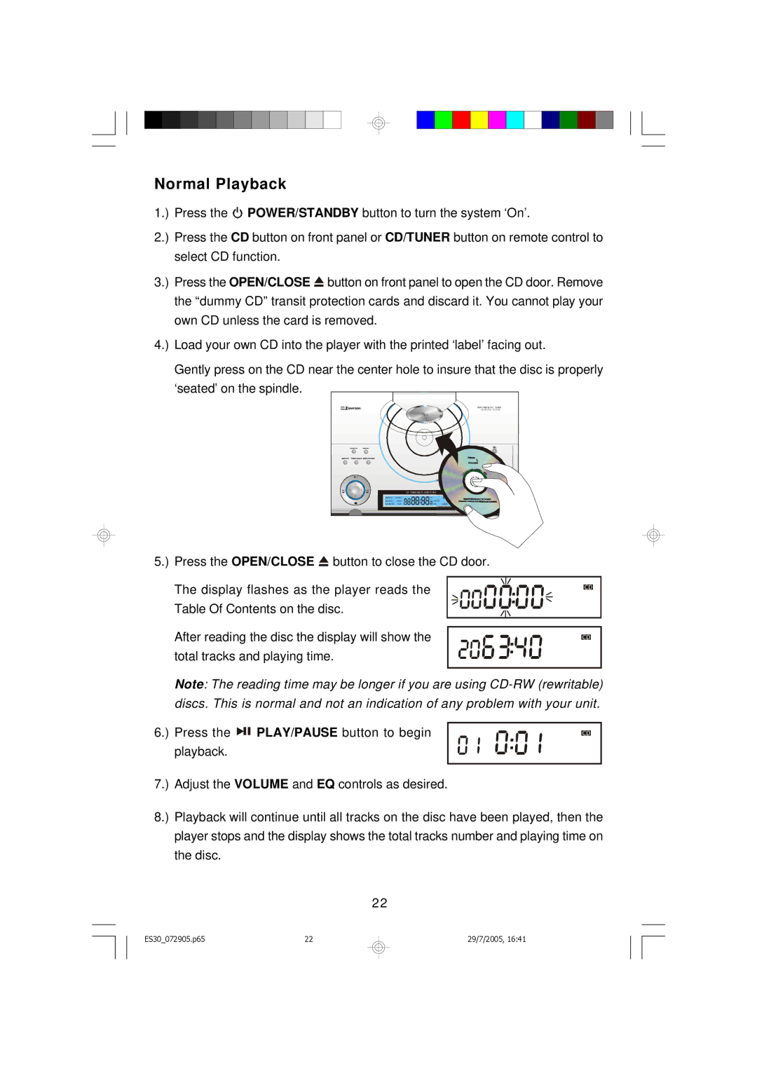 Emerson Process Management ES30 owner manual Normal Playback 