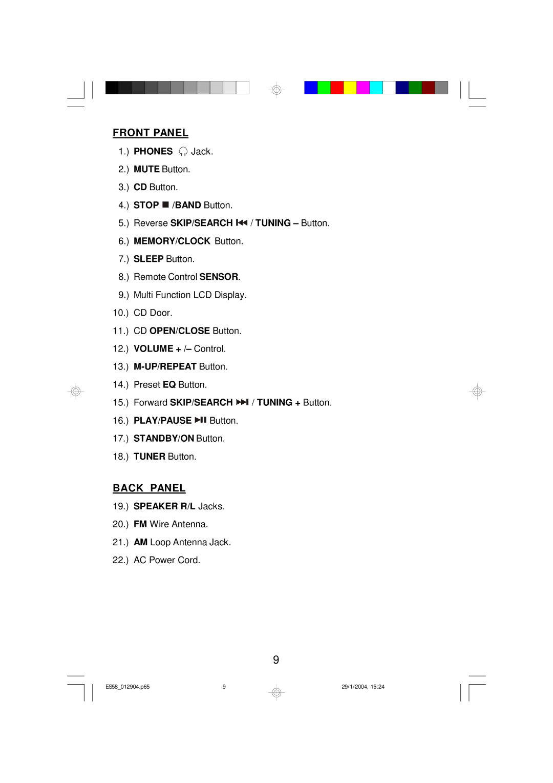 Emerson Process Management ES58 owner manual Front Panel 