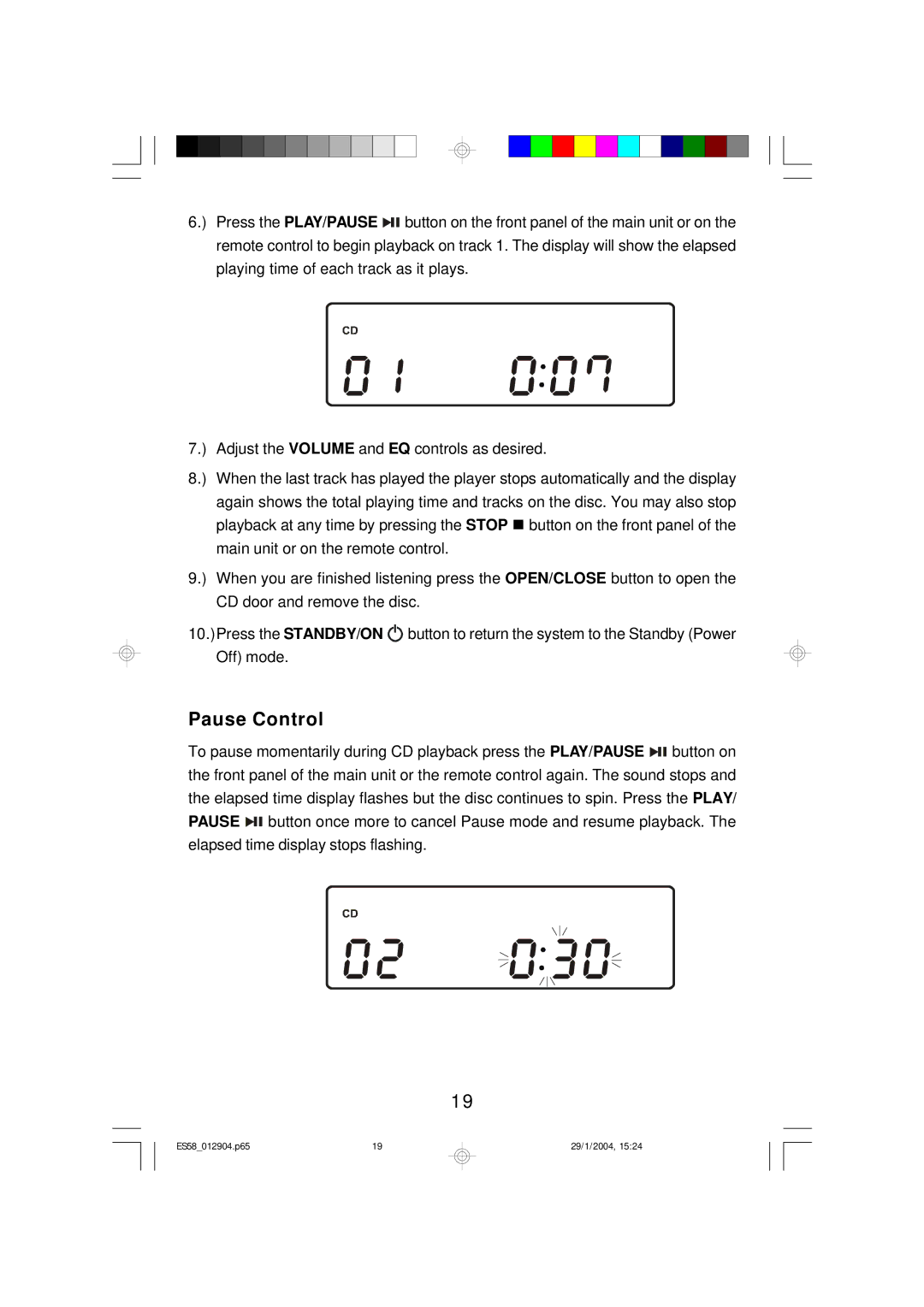 Emerson Process Management ES58 owner manual Pause Control 