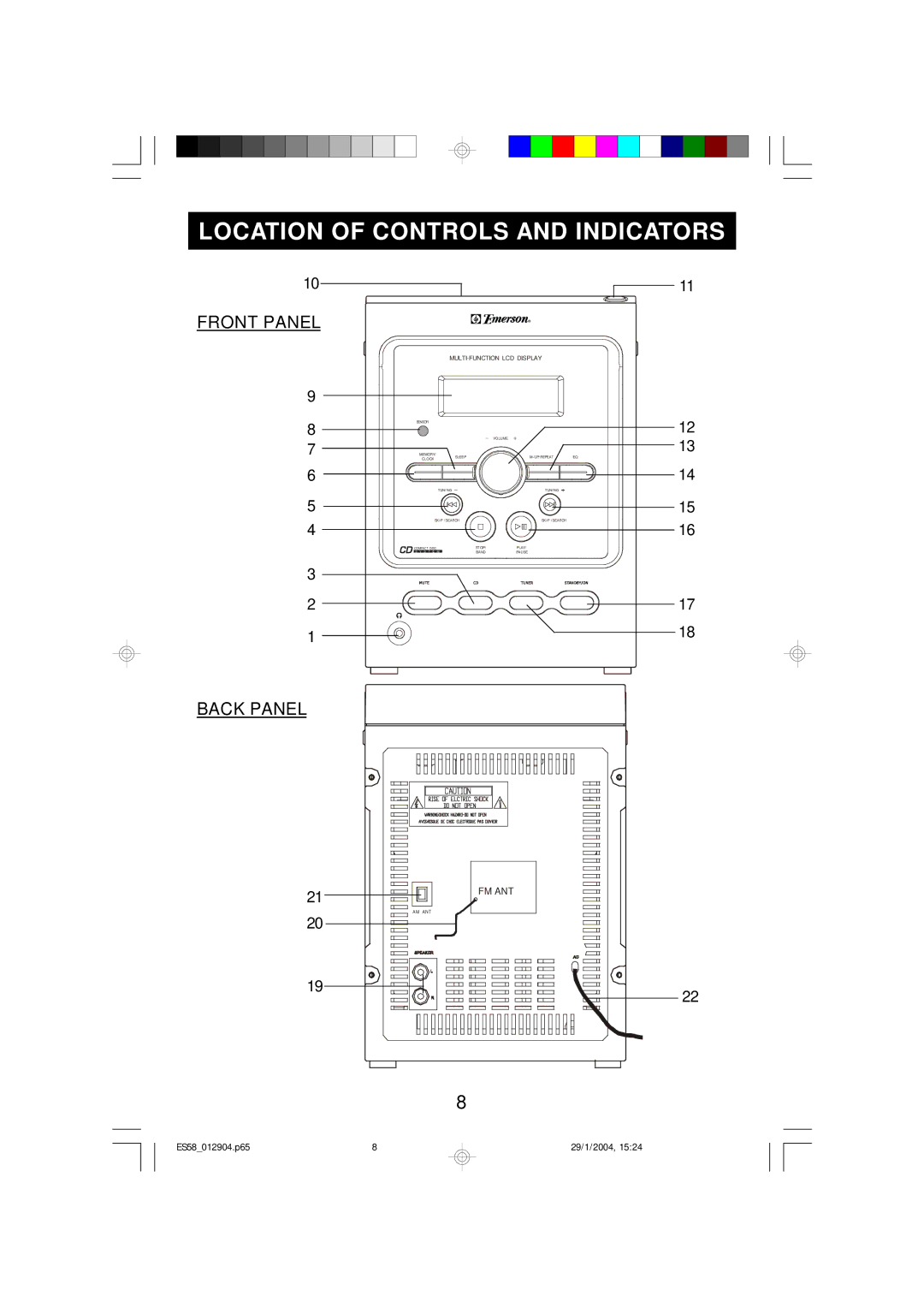 Emerson Process Management ES58 owner manual Location of Controls and Indicators 