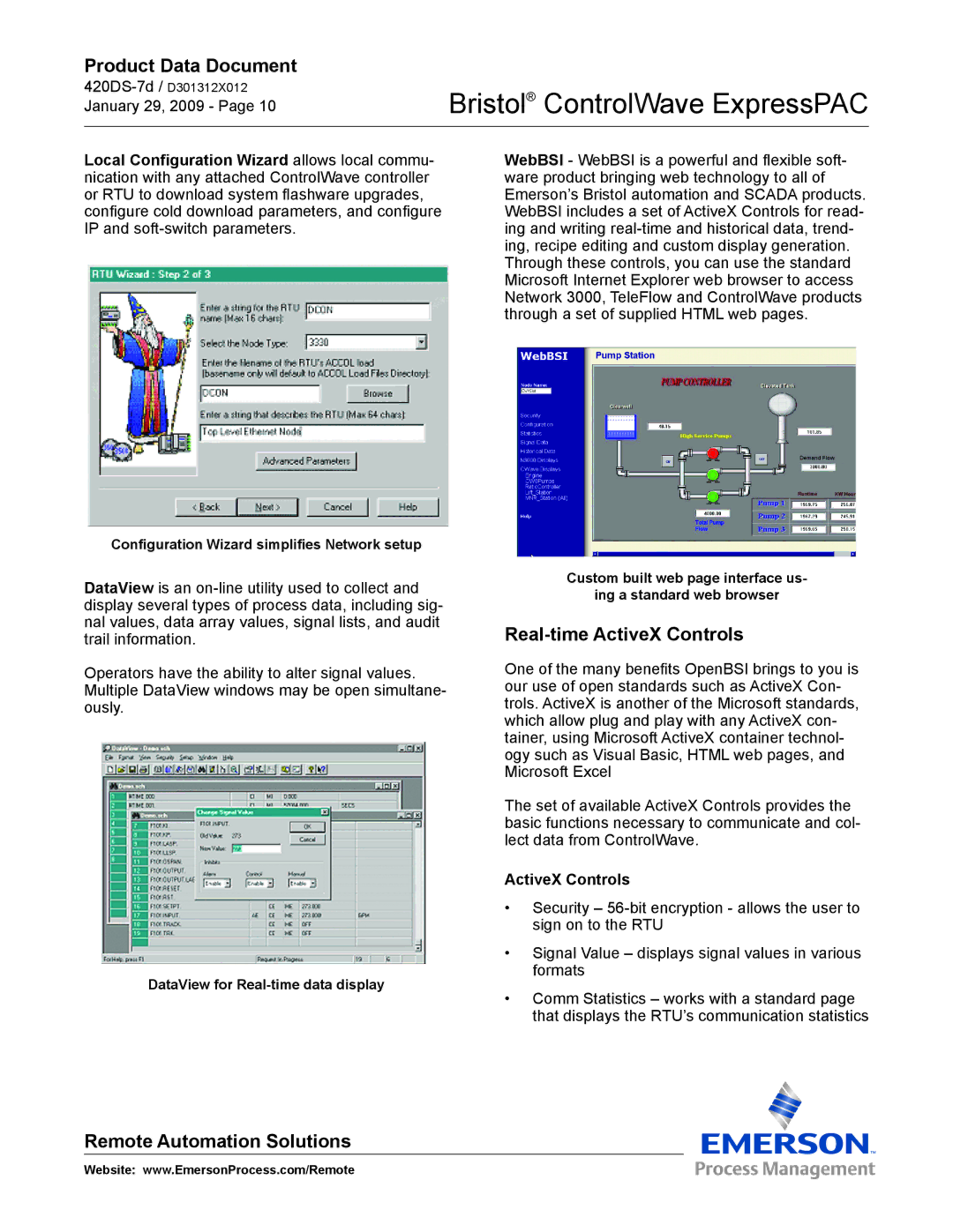 Emerson Process Management ExpressPAC manual Real-time ActiveX Controls 