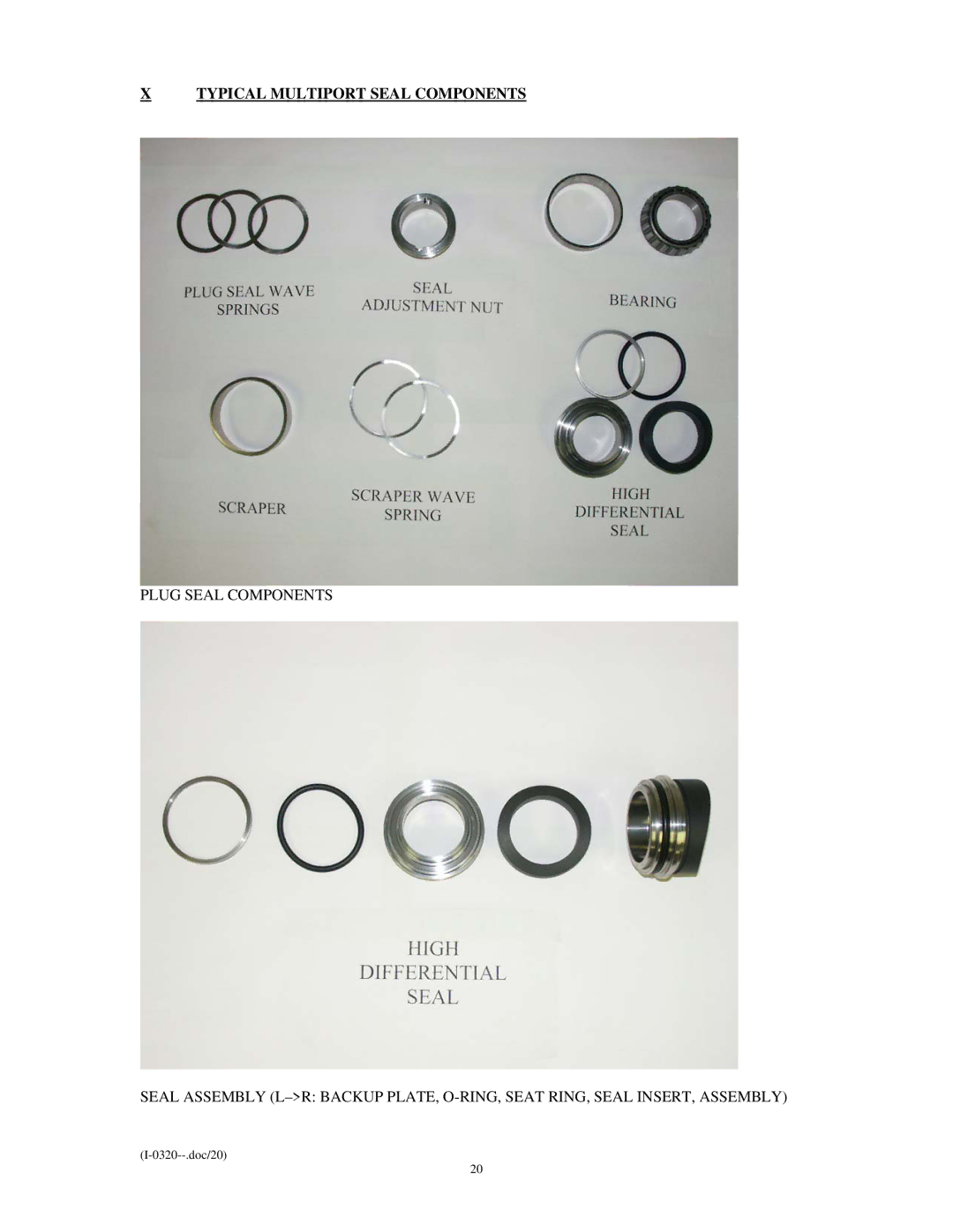 Emerson Process Management I-0320 service manual Typical Multiport Seal Components 