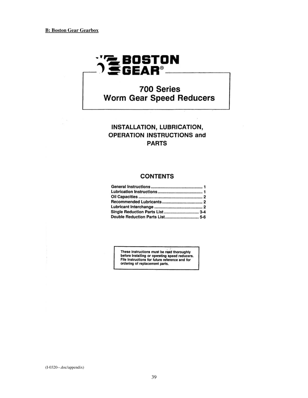 Emerson Process Management I-0320 service manual Boston Gear Gearbox 