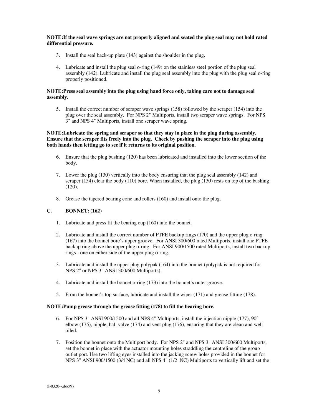 Emerson Process Management I-0320 service manual Bonnet 