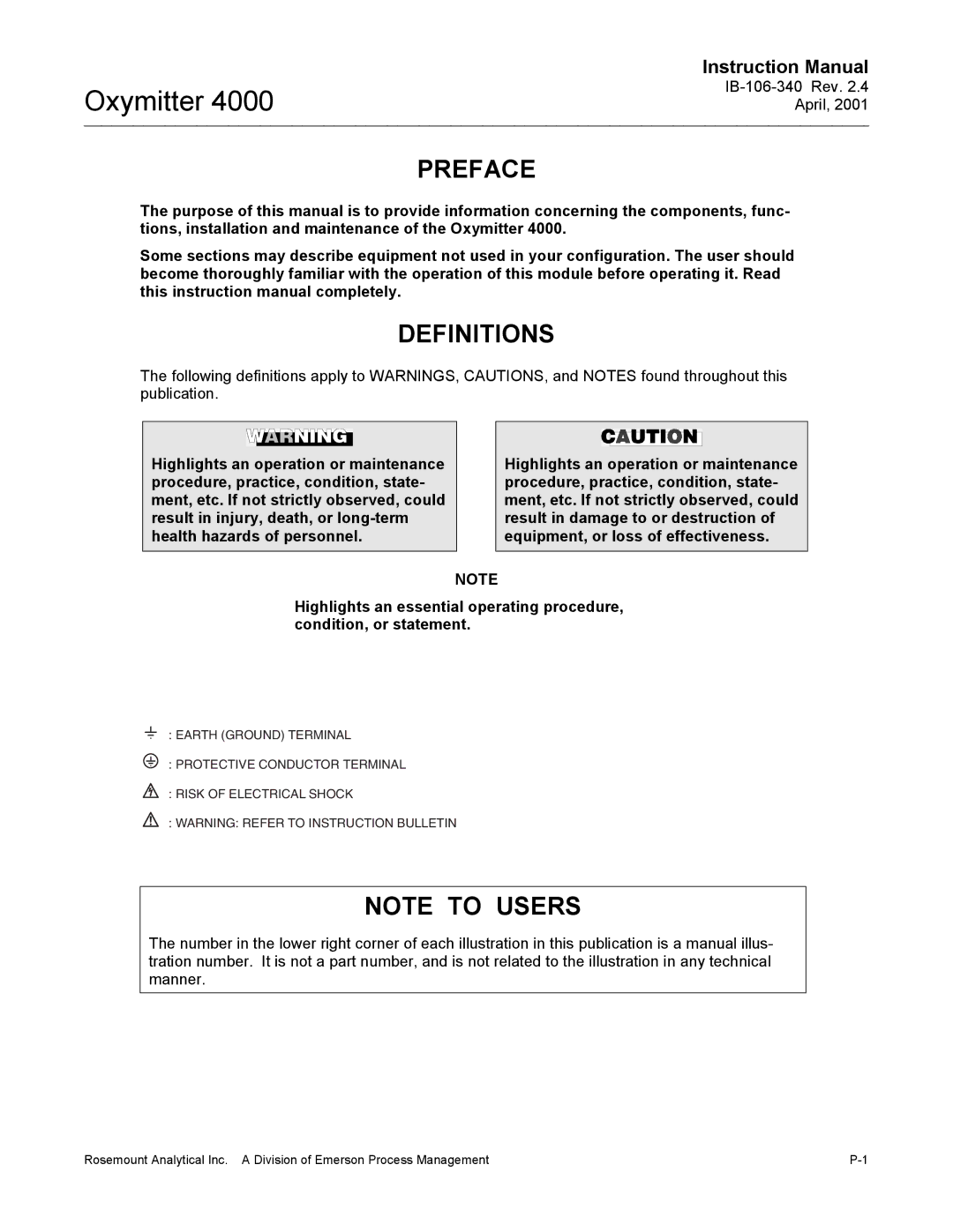 Emerson Process Management IB106-340 instruction manual Preface, Definitions 