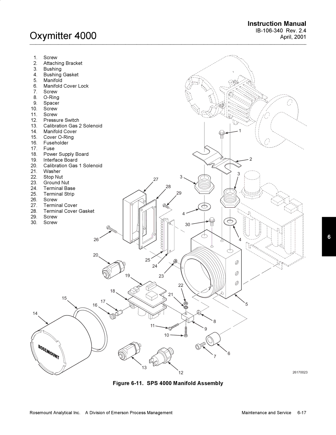 Emerson Process Management IB106-340 instruction manual SPS 4000 Manifold Assembly 