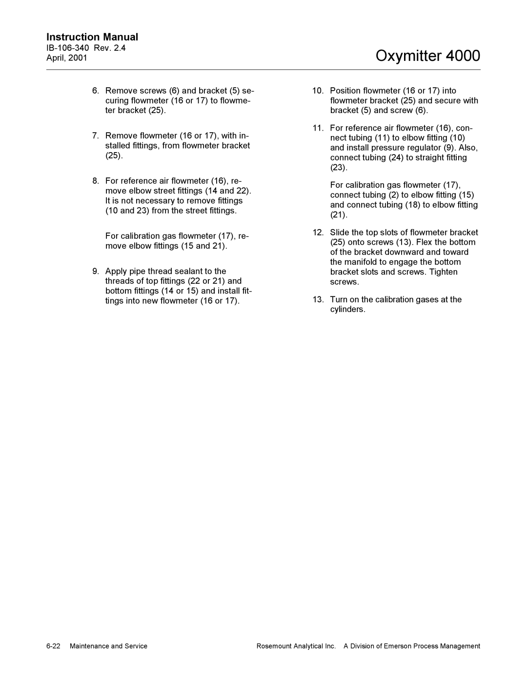 Emerson Process Management IB106-340 instruction manual Oxymitter 