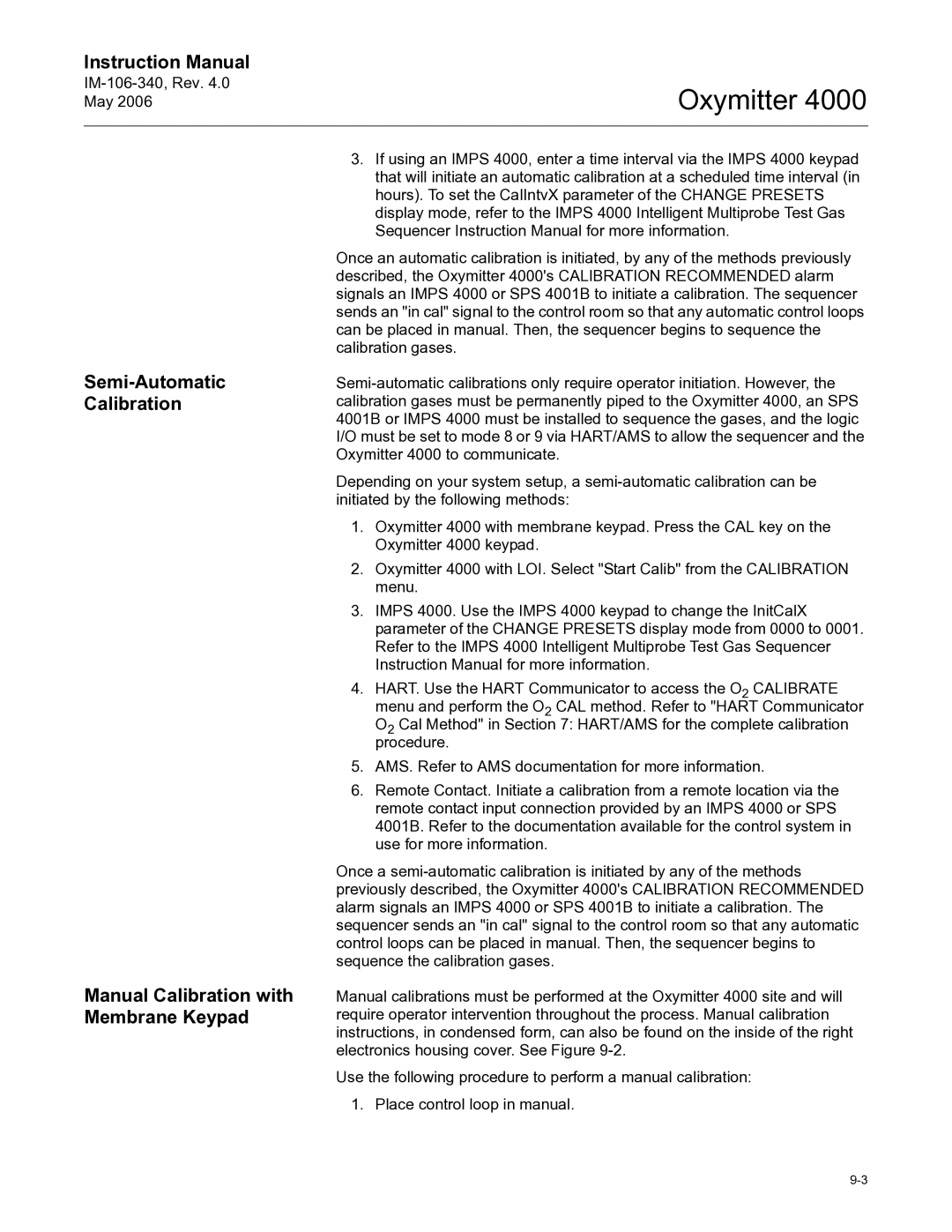 Emerson Process Management IM-106-340 instruction manual Oxymitter 