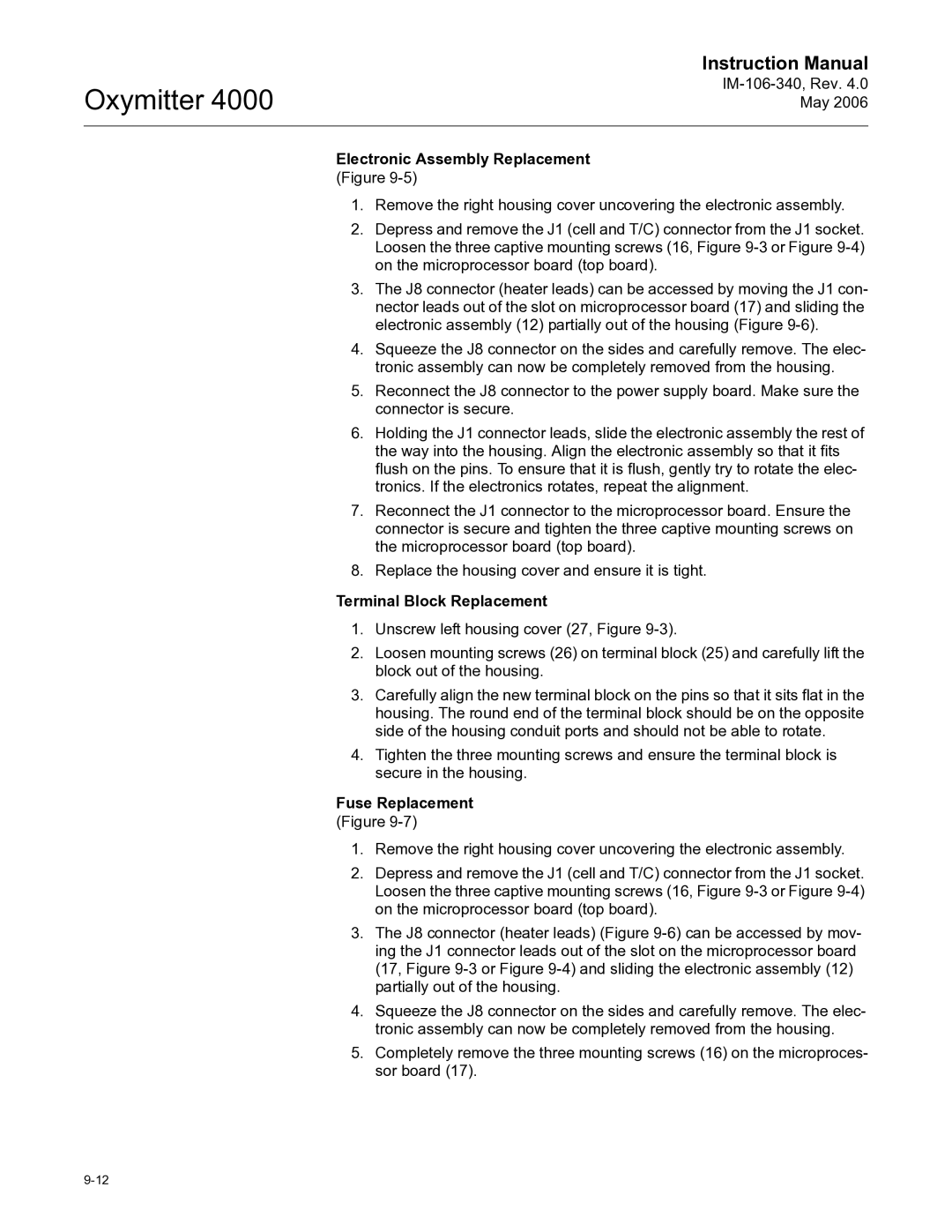 Emerson Process Management IM-106-340 instruction manual Electronic Assembly Replacement Figure, Terminal Block Replacement 