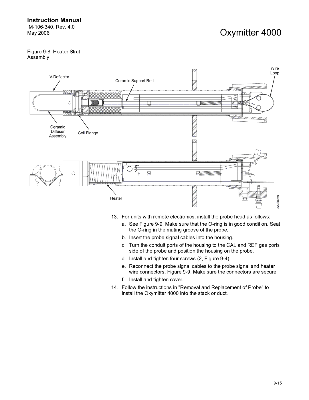 Emerson Process Management IM-106-340 instruction manual Heater Strut Assembly 