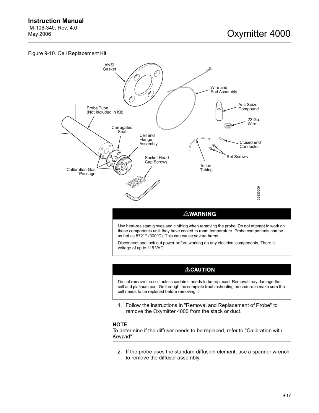 Emerson Process Management IM-106-340 instruction manual Cell Replacement Kitl 