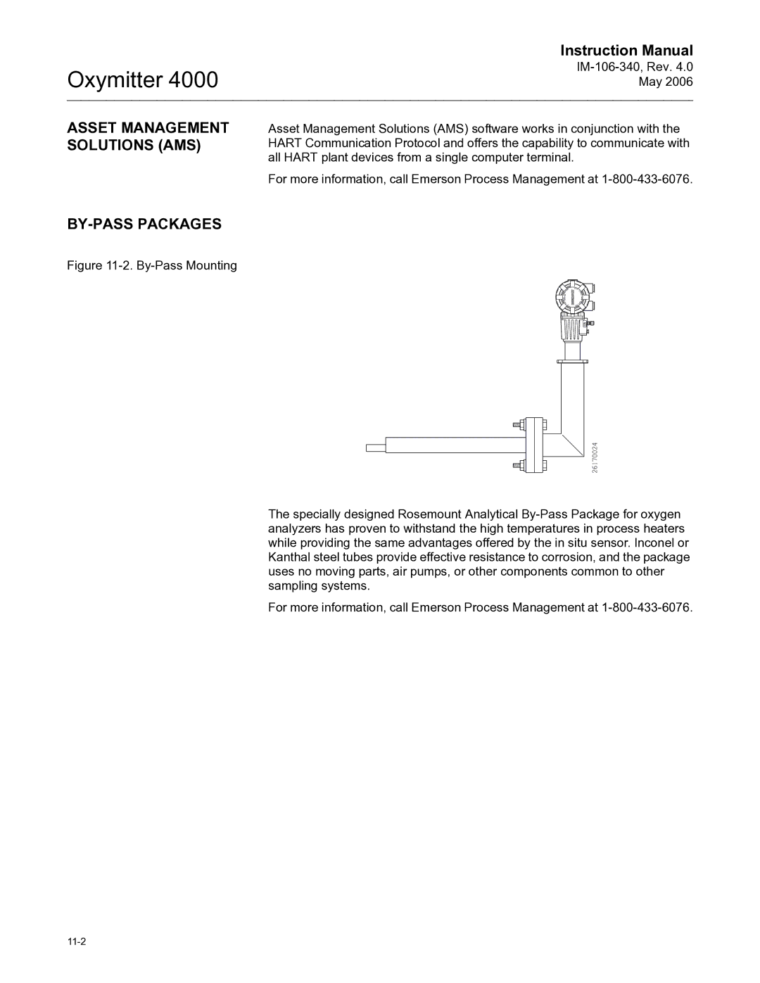 Emerson Process Management IM-106-340 instruction manual Asset Management Solutions AMS, BY-PASS Packages 